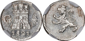 GUATEMALA. 1/4 Real, 1821-G. Nueva Guatemala Mint. Ferdinand VII. NGC MS-63.

KM-72. An icy-white Choice example with watery, semi-Prooflike luster ...