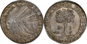 GUATEMALA. Central American Republic. 8 Reales, 1824-NG M. Nueva Guatemala Mint. PCGS AU-58.

KM-4. Presenting very scant signs of handling, with de...