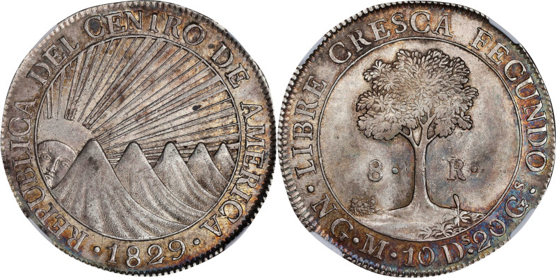 GUATEMALA. Central American Republic. 8 Reales, 1829-NG M. Nueva Guatemala Mint....