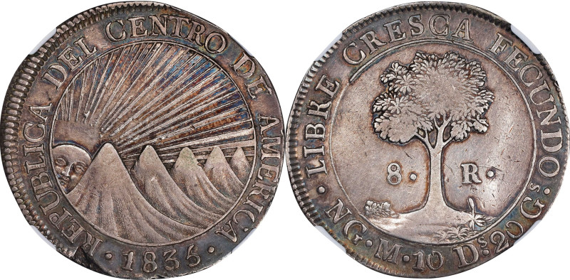 GUATEMALA. Central American Republic. 8 Reales, 1835-NG M. Nueva Guatemala Mint....