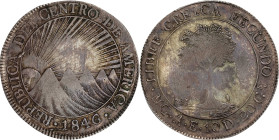 GUATEMALA. 8 Reales, 1846/2-NG AE/MA. Nueva Guatemala Mint. PCGS EF-45.

KM-4. CREZCA/CRESCA variety. Displaying a number of die modifications, such...
