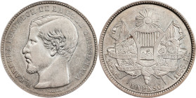 GUATEMALA. Peso, 1866-R. PCGS AU-50.

KM-141 A premium example for the grade with no major marks and fields that retain significant flash.

Estima...
