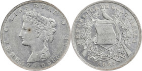 GUATEMALA. Peso, 1882-AE. Nueva Guatemala Mint. PCGS AU-55.

KM-208. A charming and handsome example, the present piece delivers an intensity of all...