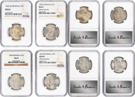 GUATEMALA. Quartet of 25 Centavos (4 Pieces), 1943-64. All NGC Certified.

1) 1943. Philadelphia Mint. NGC MS-63. KM-253. 2) 1950. Guatemala City Mi...
