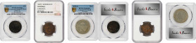 HONDURAS. Trio of Mixed Denominations (3 Pieces), 1833-70. All NGC or PCGS Certified.

1) 2 Reales, 1833-T F. Tegucigalpa Mint. PCGS Genuine--Enviro...