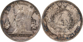 HONDURAS. 50 Centavos, 1884. Tegucigalpa Mint. PCGS AU-58.

KM-51. A limitedly handled example, this specimen delivers much charm and appeal through...