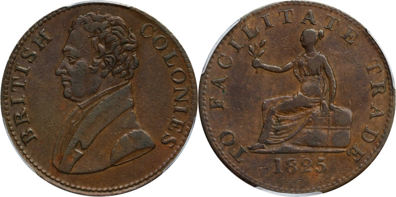 JAMAICA. Copper Penny Token, 1825. George IV. PCGS EF-40.

Prid-130. A wholeso...