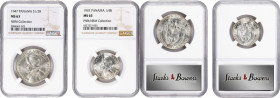 PANAMA. Duo of Silver Issues (2 Pieces), 1947. Philadelphia Mint. Both NGC Certified.

1) 1/2 Balboa. NGC MS-63. KM-12. 2) 1/4 Balboa. NGC MS-65. KM...