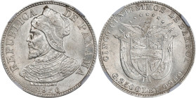 PANAMA. 5 Centesimos, 1916. Philadelphia Mint. NGC MS-63.

KM-2. A beautiful Mint State example, this attractive and wholesome representative yields...