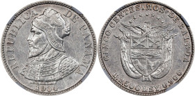 PANAMA. 5 Centesimos, 1904. Philadelphia Mint. NGC MS-62.

KM-2. A beautiful example, this minor offers tremendous eye appeal and much retained char...