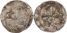 PERU. Cob Real, ND (1577-88)-P ★Do. Lima Mint. Philip II. PCGS AU-50.

KM-11; Cal-212. Weight: 3.45 gm. Exhibiting mild circulation wear but retaini...