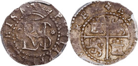 PERU. Cob 1/2 Real, ND (1577-88)-Do ★. Lima Mint. Philip II. PCGS EF-45.

KM-5; Cal-120. Deeply toned and very well-centered, this cob minor serves ...