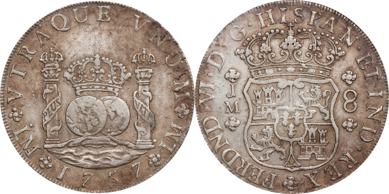 PERU. 8 Reales, 1757-LM JM. Lima Mint. Ferdinand VI. PCGS VF-35.

KM-55.1; Cal...