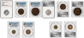 PERU. Quintet of Numismatic Issues (5 Pieces), 1776-1880. All NGC or PCGS Certified. Grade Range: VF Details to AU Details.

A mixed group of assort...
