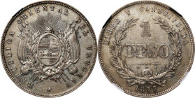 URUGUAY. Peso, 1877-A. Paris Mint. NGC AU-58.

KM-17. Limitedly handled and pleasing, this nearly-Mint Peso offers much alluring appeal and charm.
...