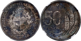 URUGUAY. Silver 50 Pesos, 1968-So. Santiago Mint. NGC PROOF-64.

KM-PnC85. Deeply toned and extremely radiant.

Estimate: $60.00- $100.00