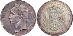 VENEZUELA. 5 Bolivares, 1900. Paris Mint. PCGS Genuine--Cleaned, AU Details.

KM-Y-24.2. A well made example of the type that deepens with a gray pa...