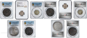 LATIN AMERICA. Quintet of Medals (5 Pieces), 1839-1910. All PCGS or NGC Certified.

1) Argentina. Independence Centenary Copper Medal, 1910. PCGS AU...