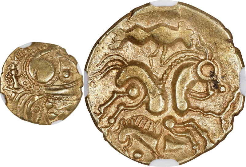 GAUL. Aulerci Eburovices. AV Hemistater (3.27 gms), Late 3rd-early 2nd Centuries...