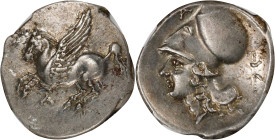 AKARNANIA. Argos Amphilochikon. AR Stater (8.47 gms), ca. 330-280 B.C. NGC Ch EF, Strike: 4/5 Surface: 4/5.

HGC-4, 786; Pegasi-40. Obverse: Pegasos...