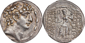 SYRIA. Seleukid Kingdom. Philip I Philadelphos, 95/4-76/5 B.C. AR Tetradrachm, Antioch on the Orontes Mint, ca. 88/7-76/5 B.C. NGC Ch EF.

HGC-9, 13...
