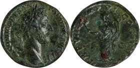 COMMODUS, A.D. 177-192. AE Sestertius, Rome Mint, A.D. 183/4. ANACS EF 40.

RIC-404. Obverse: Laureate head right; Reverse: Pax standing left, holdi...