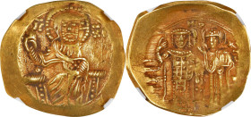 JOHN III (OF NICAEA), 1222-1254. AV Hyperpyron (3.84 gms), Magnesia Mint, ca. 1232-1254. NGC Ch EF, Strike: 4/5 Surface: 2/5. Marks, Graffito.

S-20...