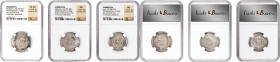 TABARISTAN. Trio of AR Hemidrachms (3 Pieces), ca. 740-790. All NGC Certified.

1) Khurshid, ca. A.D. 740-761. Weight: 1.99 gms. NGC Ch AU, Strike: ...