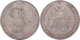 AFGHANISTAN. 5 Rupees, AH 1316 Year 3 (1899). Kabul Mint. Abdur Rahman. PCGS Genuine--Scratch, AU Details.

KM-826. Despite the noted scratch, this ...