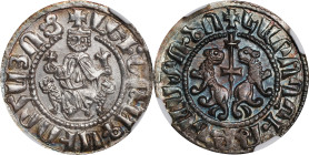 ARMENIA. Cilician Armenia. Tram, ND (1198-1219). Sis Mint. Levon I. NGC MS-63.

AC-282. Weight: 2.98 gms. A Choice medieval Armenian silver issue, d...