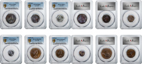 AUSTRALIA. Proof Set (6 Pieces), 1959. Melbourne Mint. Elizabeth II. All PCGS Certified.

1) Florin. PCGS PROOF-66. 2) Shilling. PCGS PROOF-66. 3) 6...