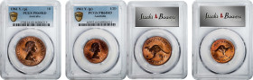 AUSTRALIA. Duo of Penny and 1/2 Penny (2 Pieces), 1961. Perth Mint. Elizabeth II. Both PCGS Certified.

1) Penny. PCGS Proof-65 Red. KM-56. 2) 1/2 P...