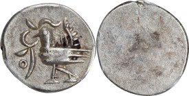 CAMBODIA. 2 Pe, ND (1847-60). Ang Duong. PCGS AU-55.

KM-7.3. This charming and limitedly circulated example delivers good eye appeal and much charm...
