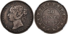 CANADA. 50 Cents, 1882-H. Birmingham (Heaton) Mint. Victoria. NGC VF-30.

KM-6. A wholesome and original example, delivering good eye appeal and ric...