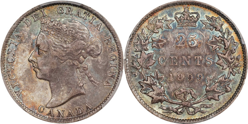 CANADA. 25 Cents, 1899. London Mint. Victoria. PCGS AU-50.

KM-5. This appeali...