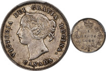 CANADA. 5 Cents, 1883-H. Birmingham (Heaton) Mint. PCGS AU-50.

KM-2. A charming representative of this minor denomination, with an almond-gray hue ...