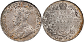 CANADA. 25 Cents, 1912. Ottawa Mint. George V. PCGS AU-53.

KM-24. A pleasing example, this piece offers good retained brilliance and soft toning th...
