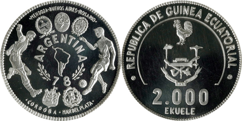 EQUATORIAL GUINEA. 2000 Ekuele, ND (1979). PCGS PROOF-64 Deep Cameo.

KM-38. C...