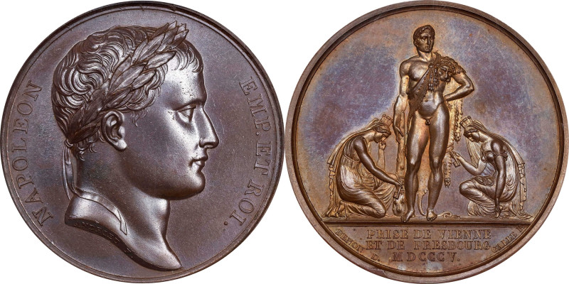 FRANCE. The Taking of Vienna and Pressburg (Bratislava) Medal Struck in Bronze, ...