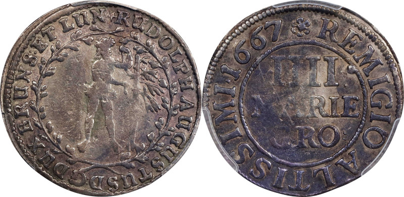 GERMANY. Brunswick-Luneburg: Brunswick. 4 Mariengroschen, 1667. Zellerfeld Mint....