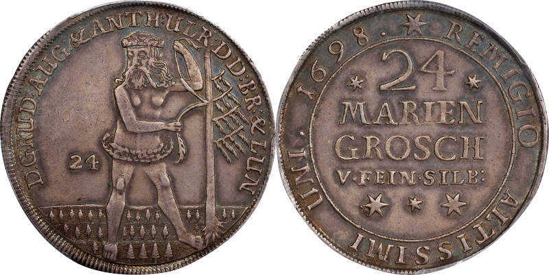 GERMANY. Brunswick-Luneburg: Brunswick. 24 Mariengroschen (2/3 Taler), 1698. Zel...