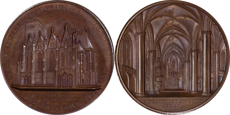 GERMANY. Hamburg. Restoration & Reopening of St. Peter's Church Bronze Medal, 18...