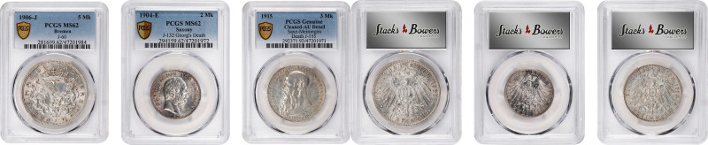 GERMANY. Trio of Silver Denominations, 1904-15. All PCGS Certified.

1) Bremen...