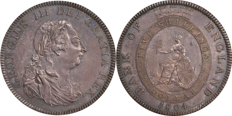 GREAT BRITAIN. Bank Dollar (5 Shillings), 1804. Birmingham (Soho) Mint. George I...