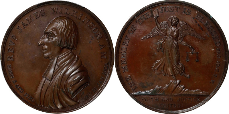 GREAT BRITAIN. Rev. James Wilkinson Bronze Medal, 1805. PCGS SPECIMEN-62.

BHM...