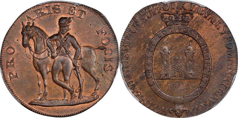 GREAT BRITAIN. Trade Tokens. Suffolk. Hoxne. Copper 1/2 Penny Token, 1795. PCGS ...