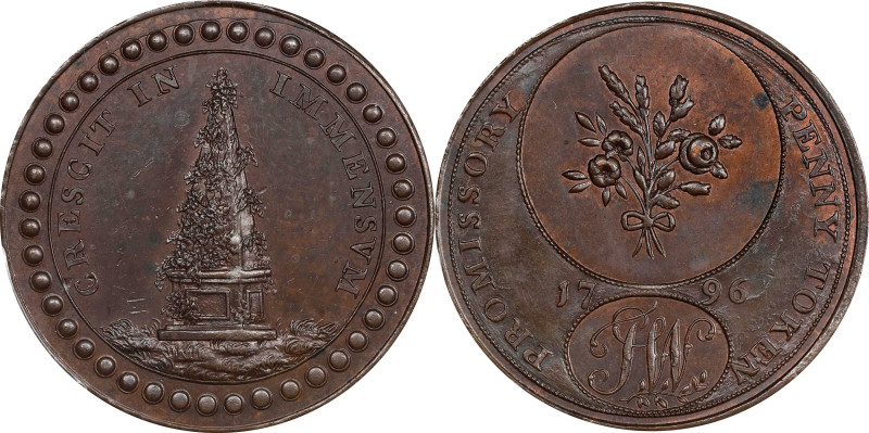 GREAT BRITAIN. Trade Tokens. Warwickshire. Wyon. Copper Penny Token, 1796. PCGS ...