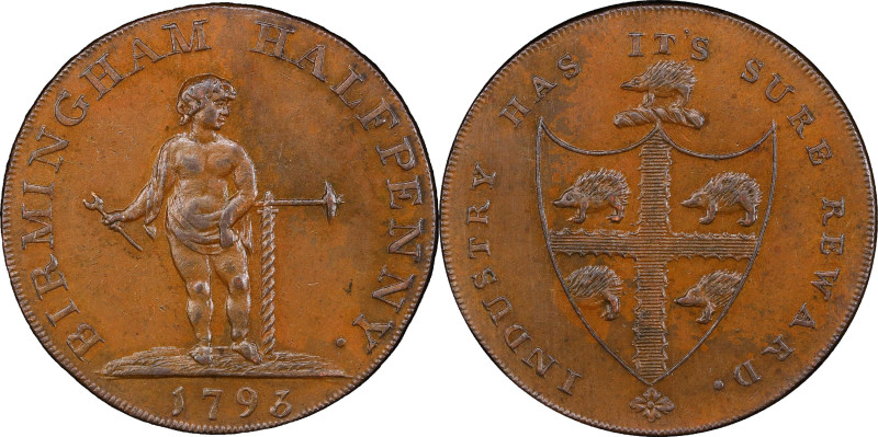 GREAT BRITAIN. Trade Tokens. Warwickshire. Birmingham. Copper 1/2 Penny Token, 1...