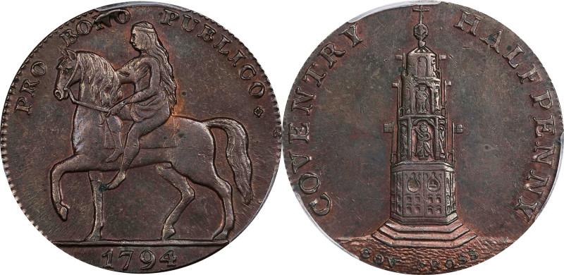 GREAT BRITAIN. Trade Tokens. Warwickshire. Coventry. Copper 1/2 Penny Token, 179...