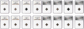 HUNGARY. Octet of Denars (8 Pieces), 1095-1290. All NGC Certified. Grade Range: VF-30 to MS-63.

A varied group of medieval Hungarian Denars from th...